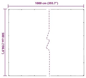 Σαφής μουσαμάς με οπές 5x10 m PVC - Διαφανές