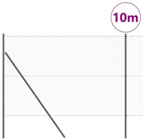 vidaXL Γκρίζα Εξάγωνη Πλέξη  1.6x10 μ Ατσάλι