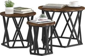 vidaXL Κομοδίνο Μονάδας 3 pcs Καπνιστό Δρύς