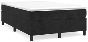 vidaXL Κρεβάτι Boxspring με Στρώμα Μαύρο 120x190 εκ. Βελούδινο