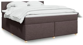 ΚΡΕΒΑΤΙ BOXSPRING ΜΕ ΣΤΡΩΜΑ ΣΚΟΥΡΟ ΚΑΦΕ 180X200 ΕΚ ΥΦΑΣΜΑΤΙΝΟ 3289055