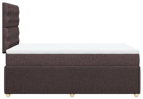 vidaXL Κρεβάτι Boxspring με Στρώμα Σκούρο Καφέ 120x200 εκ. Υφασμάτινο