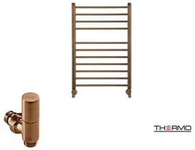 Thermo BELLAVIA Θερμαινόμενη πετσετοκρεμάστρα από ανοξείδωτο χάλυβα με υδραυλική λειτουργία, 75x50cm Antique Brass