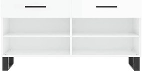 vidaXL Παπουτσοθήκη Γυαλιστερό Λευκό 102x35x55 εκ. Επεξεργασμένο Ξύλο