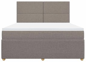 vidaXL Κρεβάτι Boxspring με Στρώμα Taupe 180x200 εκ. Υφασμάτινο