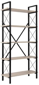 Βιβλιοθήκη Elysian Megapap χρώμα travertine - μαύρο 90x33,5x180εκ.