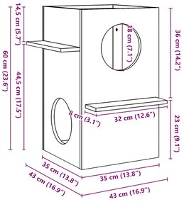 ΣΠΙΤΙ ΓΙΑ ΓΑΤΕΣ 43X43X60 CM ΑΠΟ ΜΑΣΙΦ ΞΥΛΟ ΠΕΥΚΟ 859301