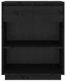 vidaXL Ντουλάπι Κονσόλα Μαύρο 60 x 34 x 75 εκ. από Μασίφ Ξύλο Πεύκου