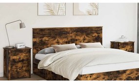 vidaXL Κεφαλάρι Καπνιστό Δρύς 200 cm Επεξεργασμένο ξύλο