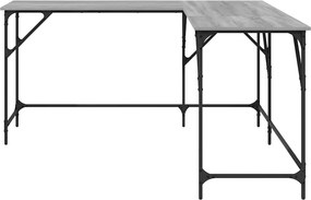 vidaXL Γραφείο Γκρι Sonoma 149x149x75 εκ. από Επεξεργασμένο Ξύλο