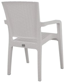 Καρέκλα Κήπου Λευκό Rattan 58x55x87cm