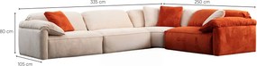Corner Sofa Flamingo Corner 3 (L1+O1+C+1,5R) Cream
Orange
