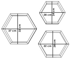 Ραφιέρα τοίχου Valis τριών τεμαχίων χρώμα καρυδί 37x9x32εκ 37x9x32 εκ.