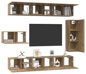 vidaXL Σετ επίπλου τηλεόρασης 8 pcs artisan δρυς 30.5 x 30 x 90 cm