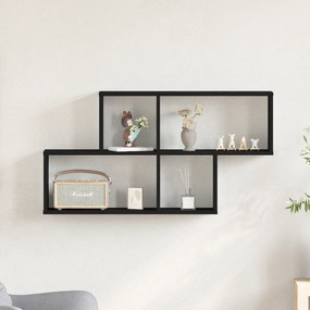 vidaXL Μαύρος Καρυδιάς Τοίχου Ντουλάπα 76x15x53 εκ. Κατασκευασμένο από Επεξεργασμένο Ξύλο