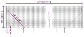 vidaXL Συρματόπλεγμα Περίφραξης Πράσινο 1,8 x 25 μ. με Καρφωτές Βάσεις