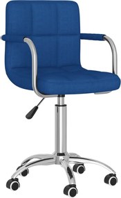 vidaXL Καρέκλα Γραφείου Περιστρεφόμενη Μπλε Υφασμάτινη