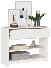 vidaXL Τραπέζι κονσόλας Λευκό 89.5 x 37 x 73 εκ Μασίφ ξύλο πεύκου