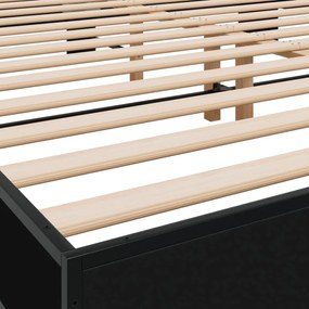 vidaXL Πλαίσιο Κρεβατιού Μαύρο 180 x 200 εκ. Επεξ. Ξύλο &amp; Μέταλλο