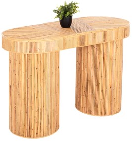 Κονσόλα Οβάλ GATSBY C9871 Φυσικό Rattan σε Φυσικό χρώμα 110x45x74,5Υεκ. 110x45x74.5 εκ.