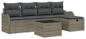 vidaXL Σετ Καναπέ Κήπου 6 pcs Γκρι 231 x 117 x 85 εκ Πολυ ράταν