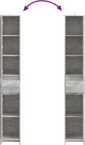 vidaXL Ντουλάπι Μπάνιου Γκρι Σκυροδέματος 30 x 33 x 190 εκ.