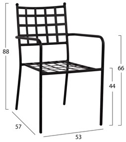 ΜΕΤΑΛΛΙΚΗ ΠΟΛΥΘΡΟΝΑ REAGAN  ΣΕ ΜΑΥΡΗ ΑΠΟΧΡΩΣΗ 46x58x88 cm