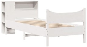 vidaXL Σκελετός Κρεβατιού Χωρίς Στρώμα Λευκό 100x200 εκ. Μασίφ Πεύκο