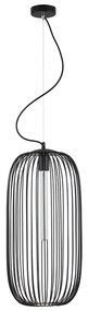 SE21-BL-30 MED BLACK METAL GRID PENDANT E4