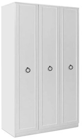 Ντουλάπα ρούχων Hampton Megapap τρίφυλλη χρώμα λευκό 103x52x185εκ.