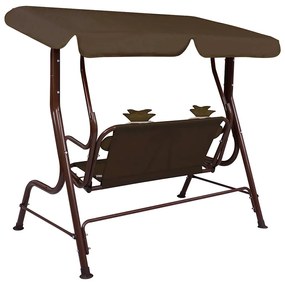 vidaXL Κούνια Κήπου Παιδική Καφέ 115 x 75 x 110 εκ. Υφασμάτινη