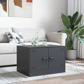 Τραπέζι Κήπου Ανθρακί 67x50x44 εκ. Ατσάλινο - Ανθρακί