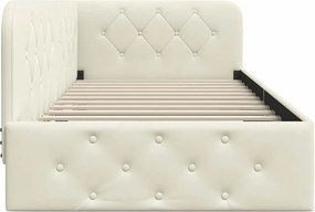 vidaXL Κρεβάτι Γωνίας Κρεμ 100 x 200 cm Βελούδο