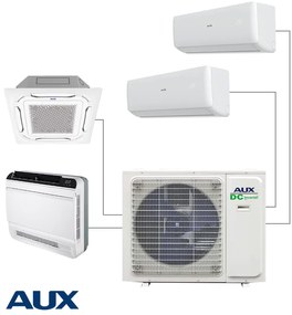 Εξωτερική μονάδα AUX AM4-H36/4DR3, 36000 BTU, 60 m2, A++/A+, R-32, Λευκό
