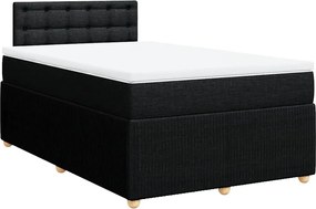 vidaXL Κρεβάτι Boxspring με Στρώμα Μαύρο 120x200 εκ. Υφασμάτινο