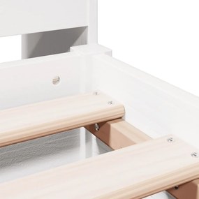 Κρεβάτι Βιβλιοθήκη Χωρίς Στρώμα 160x200 εκ Μασίφ Ξύλο Πεύκου - Λευκό
