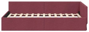 vidaXL Κρεβάτι Γωνίας Μπορντό 100 x 200 cm Ύφασμα και Έργο ξύλου