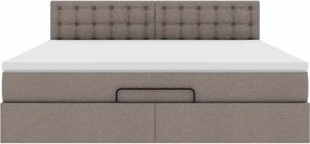 vidaXL Οθωμανικό κρεβάτι με στρώμα Taupe 160x200cm ύφασμα