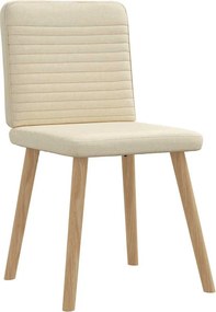vidaXL Καρέκλες Τραπεζαρίας 4 τεμ. Κρεμ Υφασμάτινες