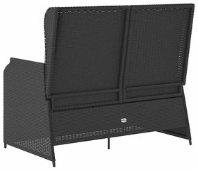 vidaXL Παγκάκι κήπου με μαξιλάρι Μαύρο και Κρεμ Λευκό συνθετικό ρατάν