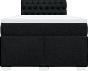vidaXL Κρεβάτι Boxspring με Στρώμα Μαύρο 120x200 εκ. Υφασμάτινο