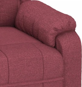 vidaXL Πολυθρόνα Μασάζ Μπορντό Υφασμάτινη