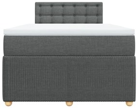 vidaXL Κρεβάτι Boxspring με Στρώμα Σκούρο Γκρι 120x200 εκ. Υφασμάτινο