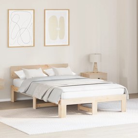 vidaXL Κρεβάτι με Κεφαλικό 120x190 εκ Μασίφ ξύλο πεύκου
