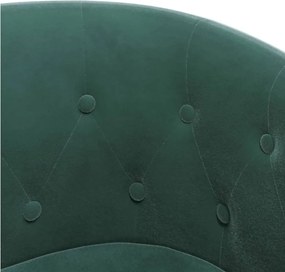 vidaXL Πολυθρόνα Μπάρελ Σκούρο Πράσινο Βελούδινη