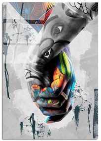 Πίνακας Γυάλινος 123BZM2291 70x100cm Multi Wallity Κάθετοι Glass