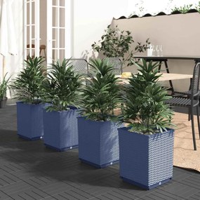 vidaXL Ζαρντινιέρες 4 τεμ. Μπλε Γκρι 30x30x37 εκ. από Πολυπροπυλένιο