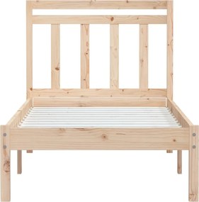vidaXL Πλαίσιο Κρεβατιού 75 x 190 εκ. από Μασίφ Ξύλο Small Single