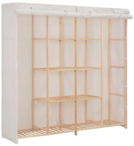 vidaXL Ντουλάπα Λευκή 173 x 40 x 170 εκ. Υφασμάτινη