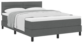 vidaXL Σκούρο Γκρι Κρεβάτι με Μοχλό και Στρώμα 140x200 εκ. Ύφασμα